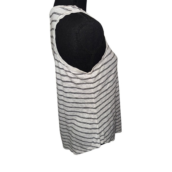 Athleta Sleeveless Striped Swing Tank Top White Gray Modal Blend Size Small - Picture 3 of 5